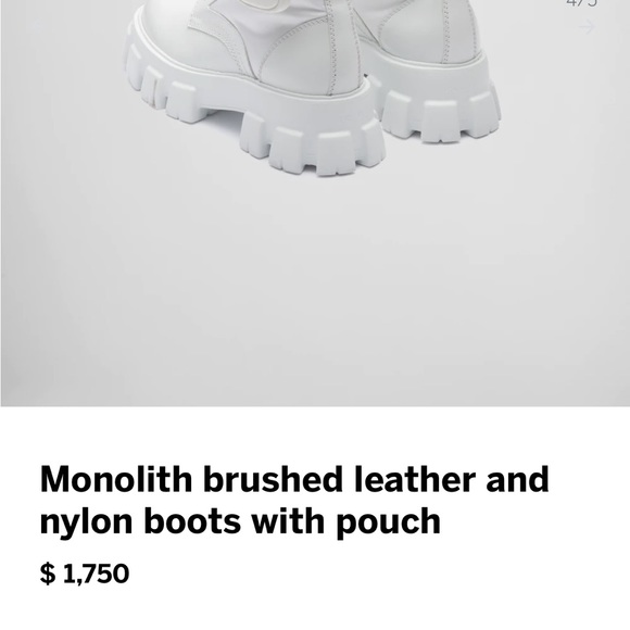 Prada Monolith brushed leather and nylon boots with pouch - Picture 3 of 4